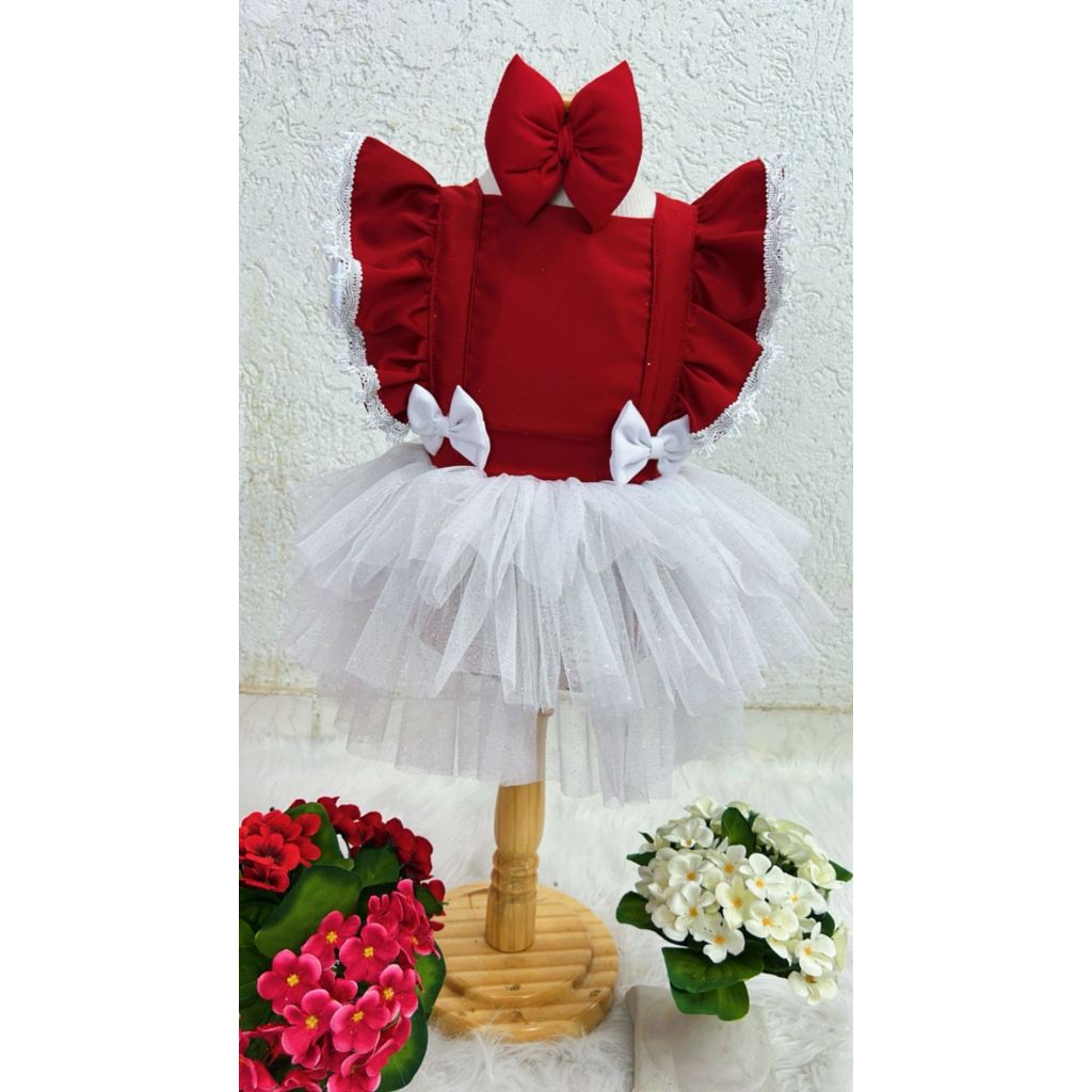 romper natal vermelho branco vestido natal vermelho branco