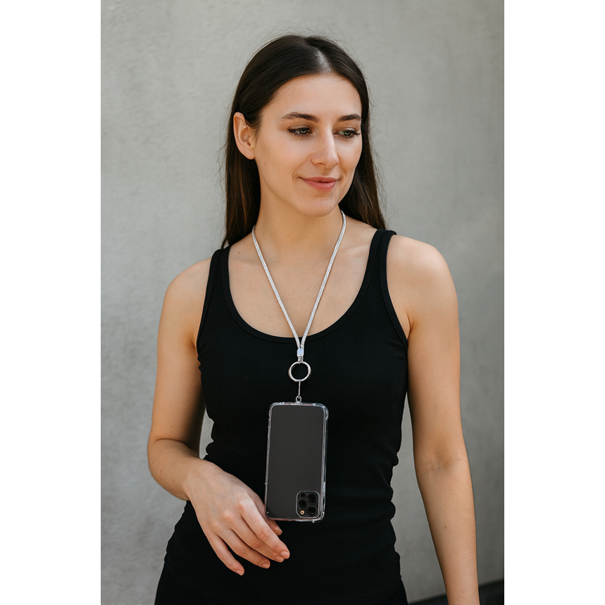 Cordão Para Celular Smartphone De Pescoço Alto Brilho Strass