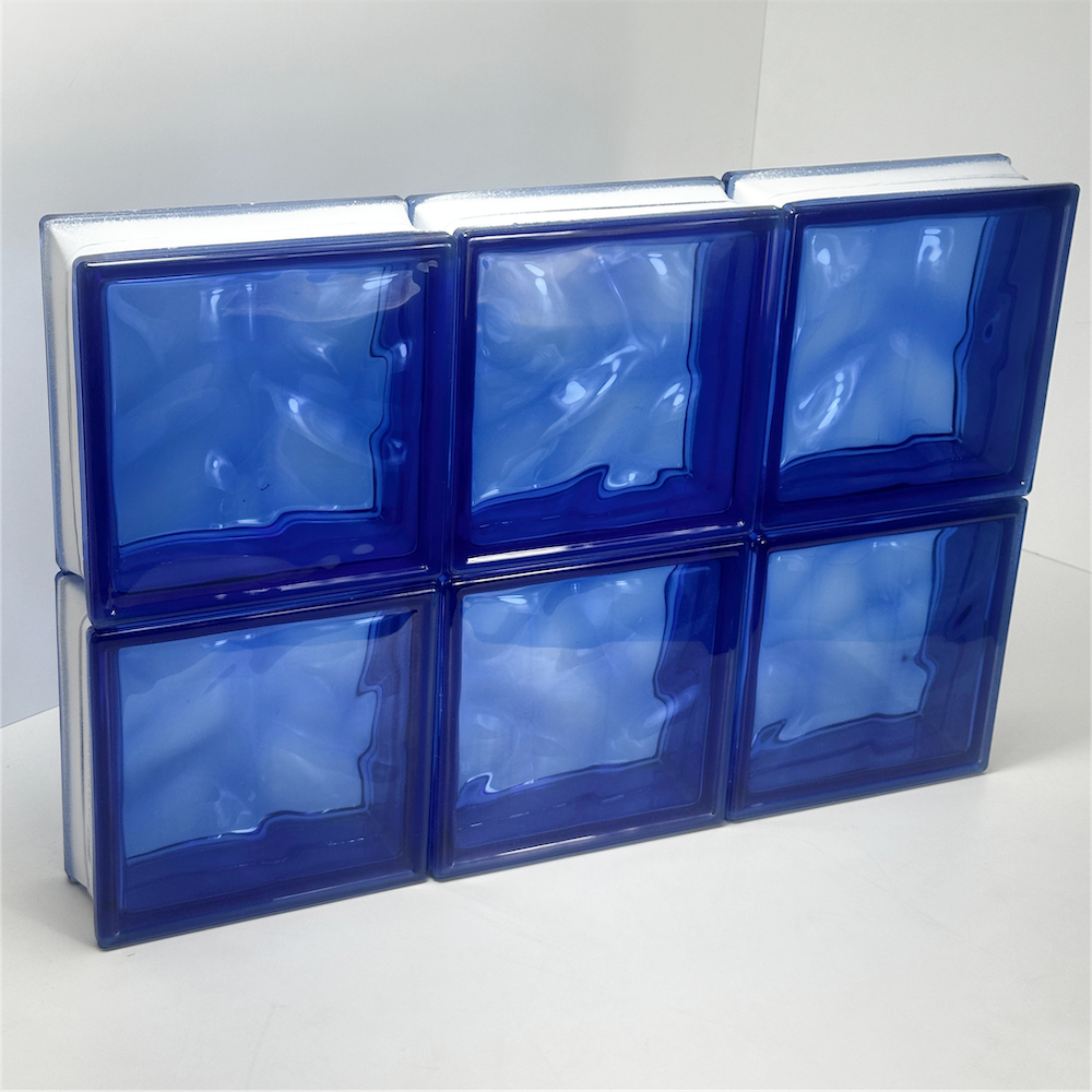 6 Blocos de Vidro Inowar Azul 19x19 Ondulado — Estilo, privacidade e luz para su
