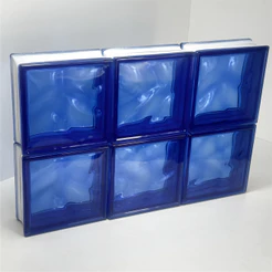 6 Blocos de Vidro Inowar Azul 19x19 Ondulado — Estilo, privacidade e luz para sua obra!