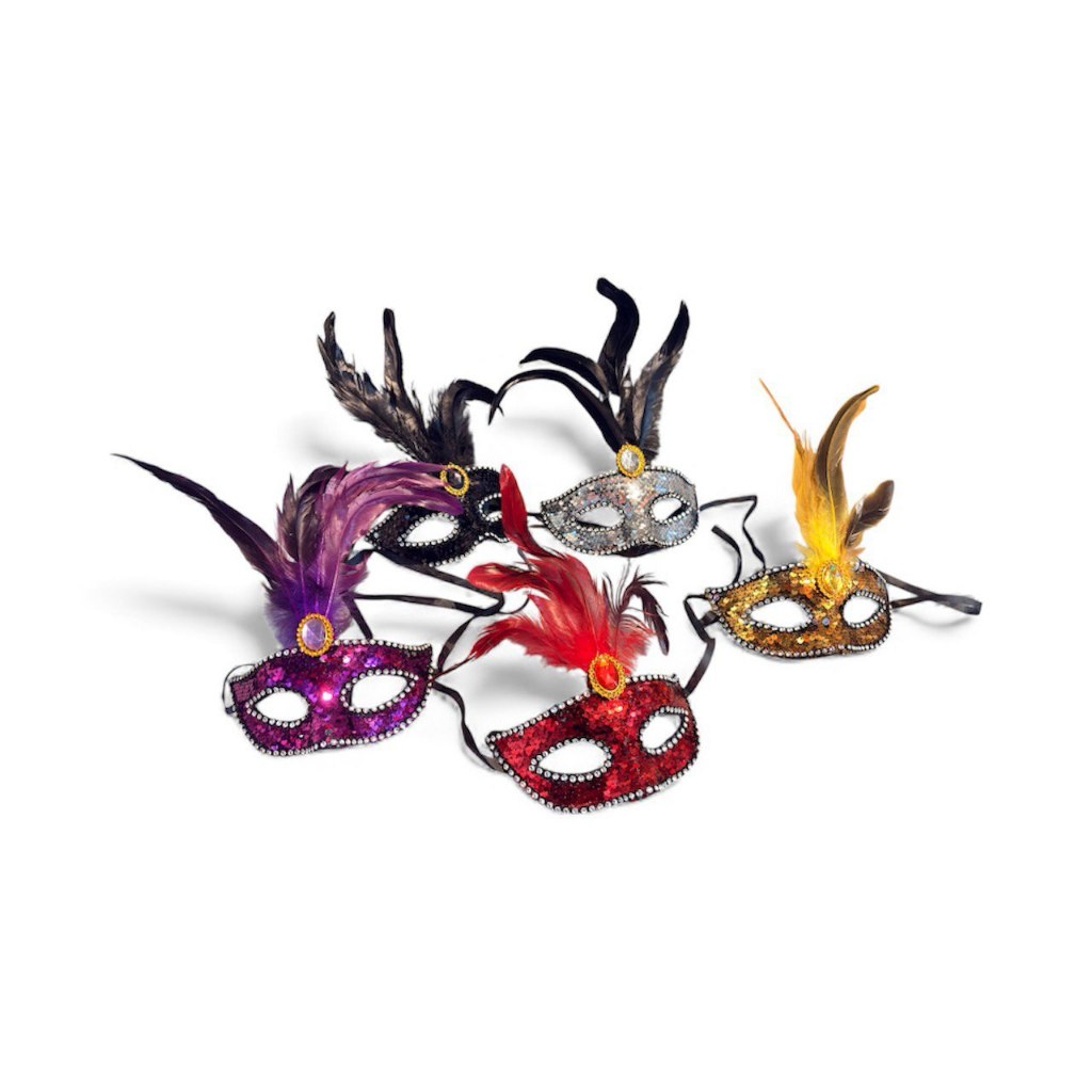 Máscara de Carnaval com Lantejoulas Prata, Dourado,roxa, Vermelho, Preto Festas e Decoração