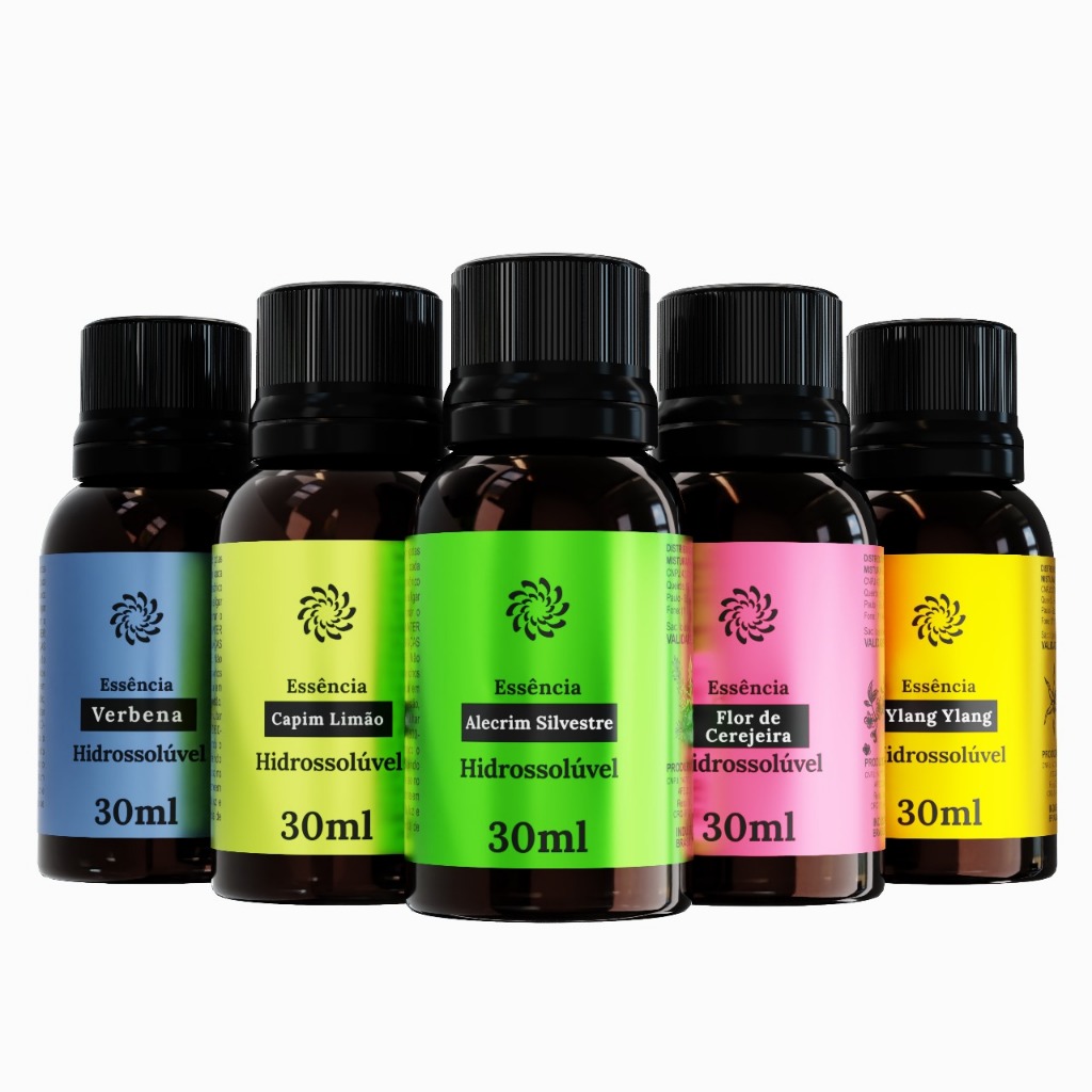 KIT 5/ 10 ESSENCIA HIDROSSOLUVEL 30ML AS MAIS VENDIDAS MIXX AROMAS