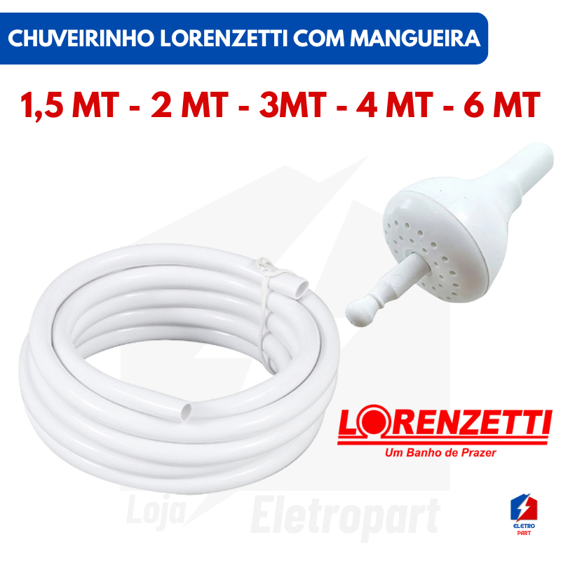 Mangueira Chuveiro e Chuveirinho Lorenzetti 1,20mt a 6mt
