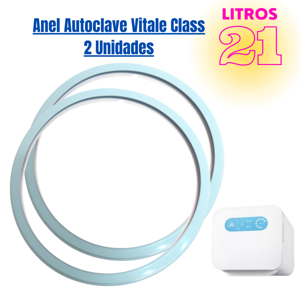 Kit Anel de Vedação Guarnição Borracha da Porta Autoclave Cristófoli Vitale Class 21 Litros
