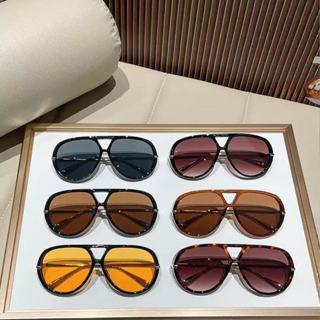 Novos e elegantes óculos de sol femininos com ponte dupla  100 em Oferta na Shopee