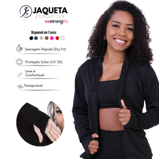 Casaquinho Jaquetinha DryFit com Proteção-Solar para Treino e Academia e Corrida em Oferta na Shopee