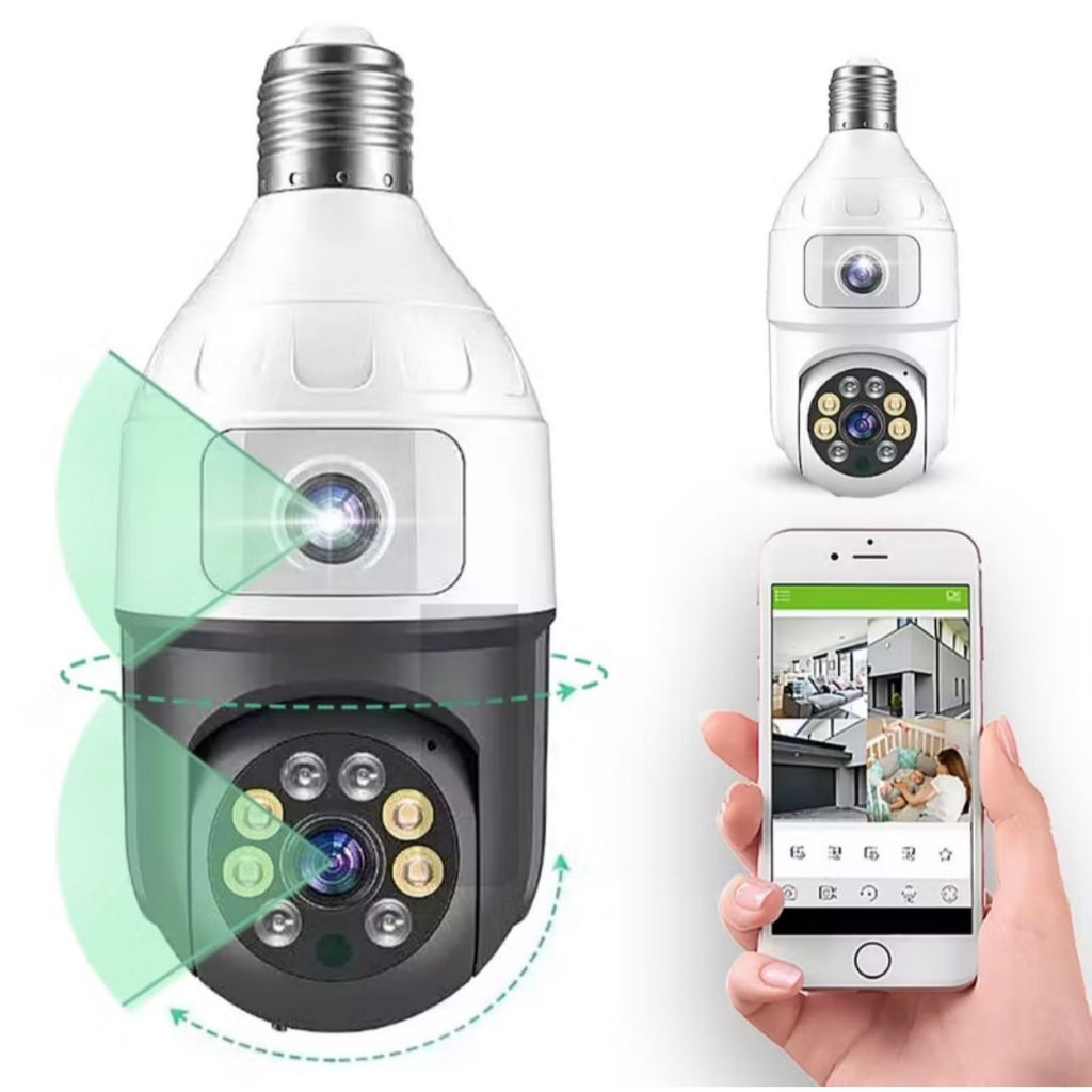 Câmera de Segurança Wifi Lente Dupla Full HD YOOSEE ICSEE com Visão Noturna e Áudio Bidirecional Lampada Câmera - Bivolt em Oferta na Shopee