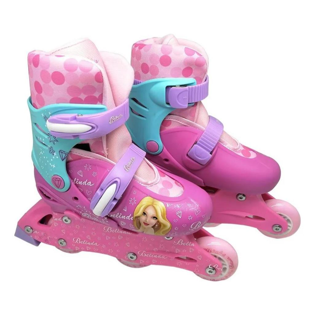 Patins Inline Ajustável 03 Rodas Belinda 2 Em 01 Tamanho 31-34 Dm Toys em Oferta na Shopee