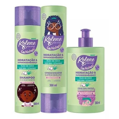 Kit Kolene Cachinhos Shampoo + Condicionador + Creme de Pentear Infantil Definição e Desembaraço