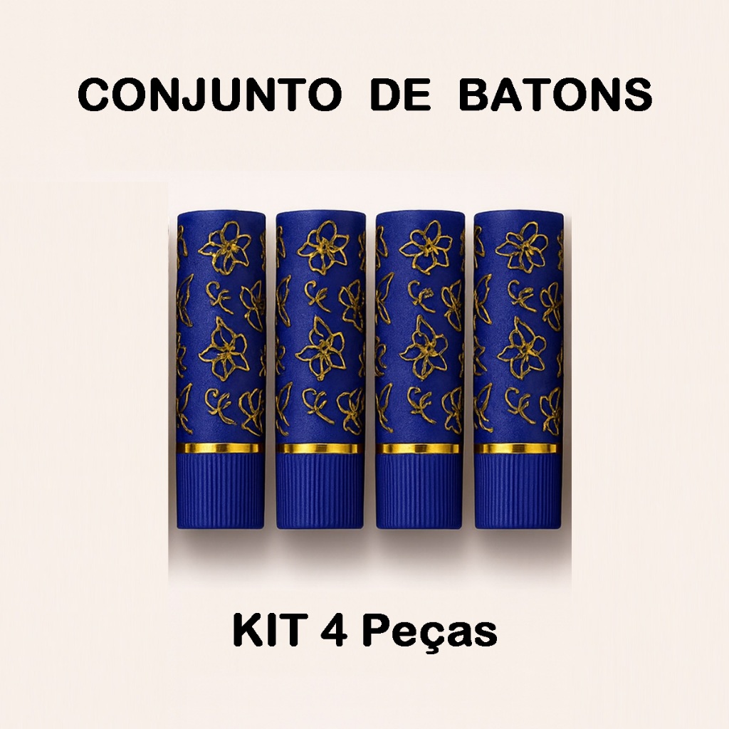 Kit 4 Batons Mágicos 24h Azul – Mudam de Cor com o PH dos Lábios, Longa Duração e Alta Pigmentação em Oferta na Shopee