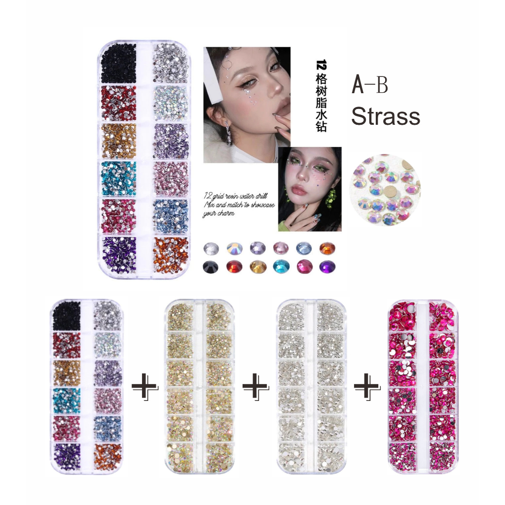 4 Caixas Estojo Strass Colorido Para Maquiagem e Nail Art 4 cores à escolha em Oferta na Shopee