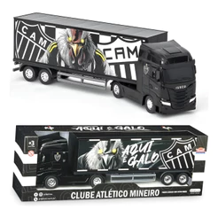 Miniatura Caminhão Brinquedo Iveco S-way Toco Baú Time Futebol Atlético Mineiro Galo Oficial 1:30