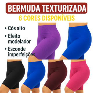 Bermuda Bolha feminina fitness zero transparência Brocada Tira Celulite Tecido Grosso em Oferta na Shopee