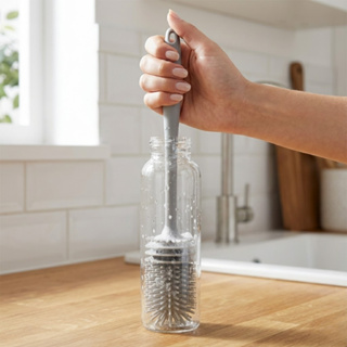 Escova Silicone Louça Garrafas Copos Mamadeiras Limpeza Profunda Antibacteriana Durável em Oferta na Shopee