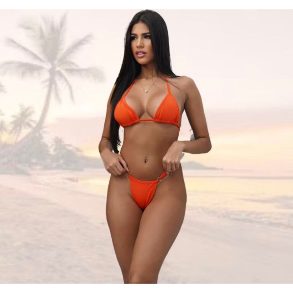 Micro Biquíni Fio Dental Sem Bojo – Marquinha de Fita, Modelo Sexy, Ajuste Perfeito Para Praia