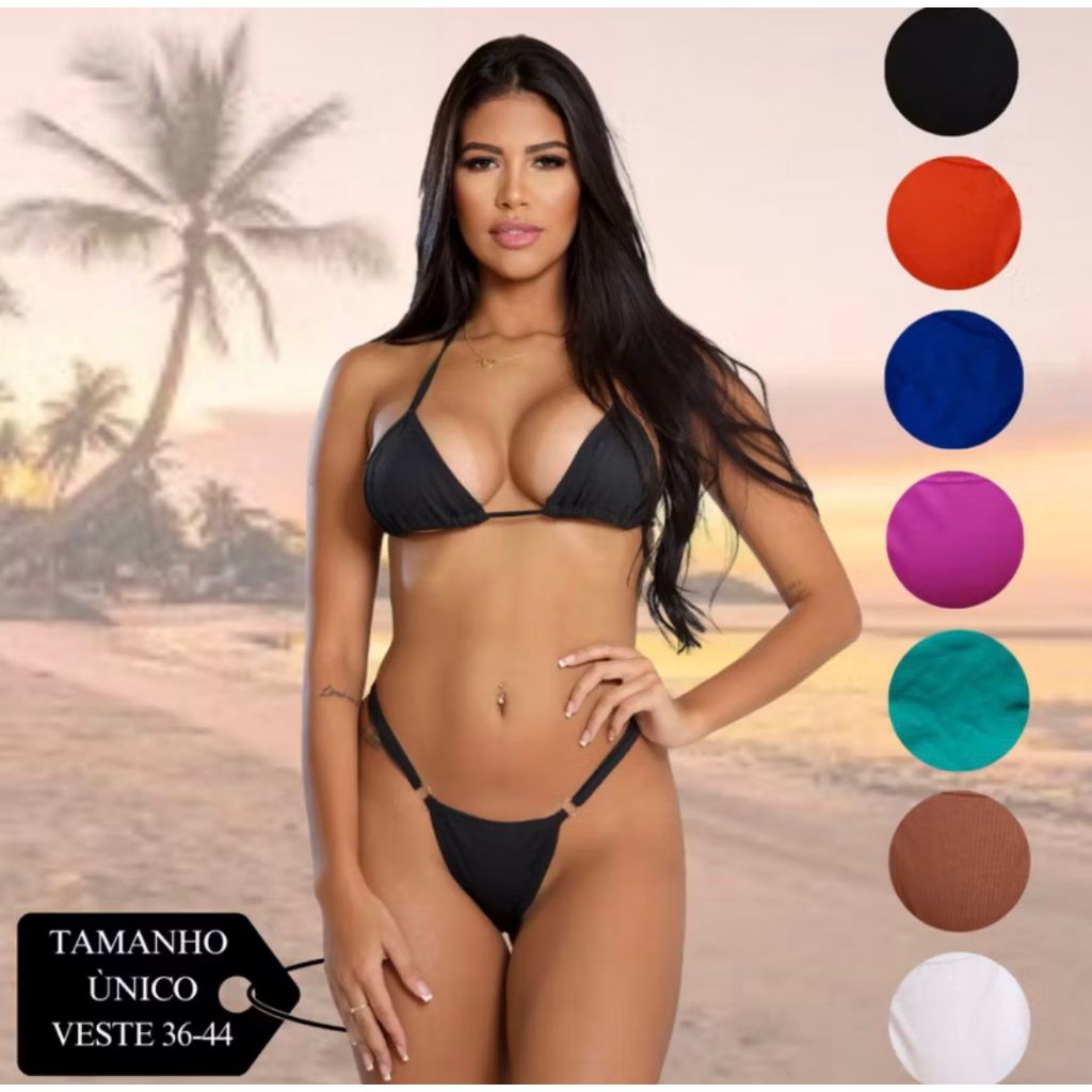 Biquíni Fio Dental Sexy – Micro Sem Bojo Para Marquinha, Modelo Tendência Verão Praia piscina caribe verão
