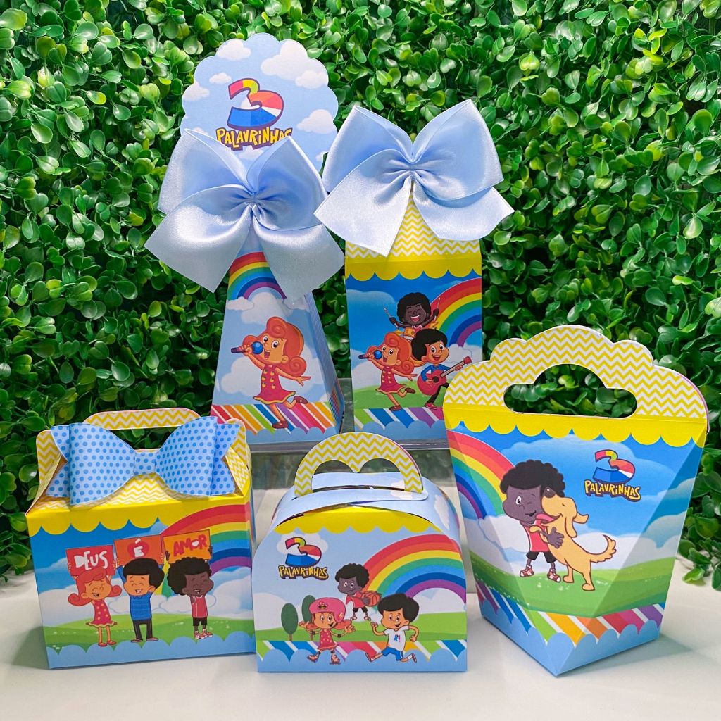 Personalizados para Festa 3 Palavrinhas Azul Lembrancinhas PEGUE E MONTE em Oferta na Shopee