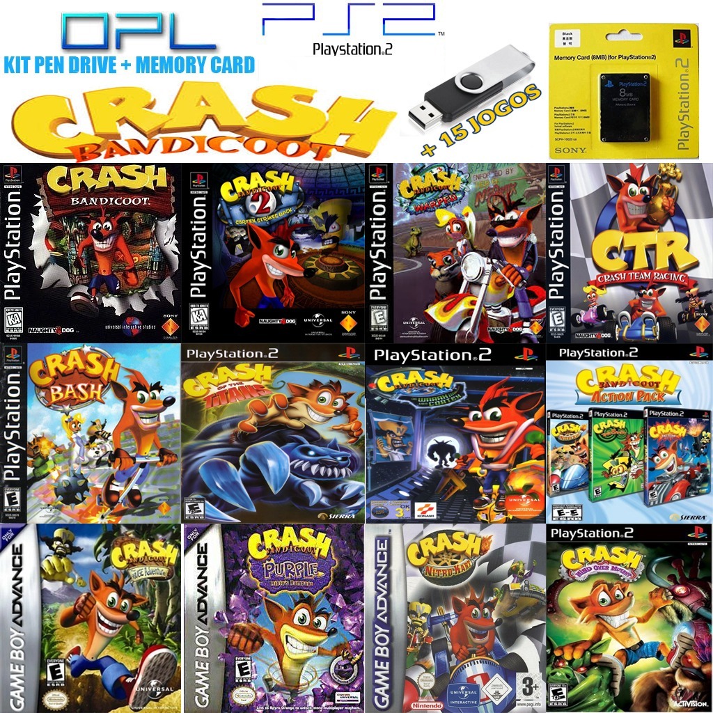 CRASH BANDICOOT - FUII PACK - (OPL) PS 2.