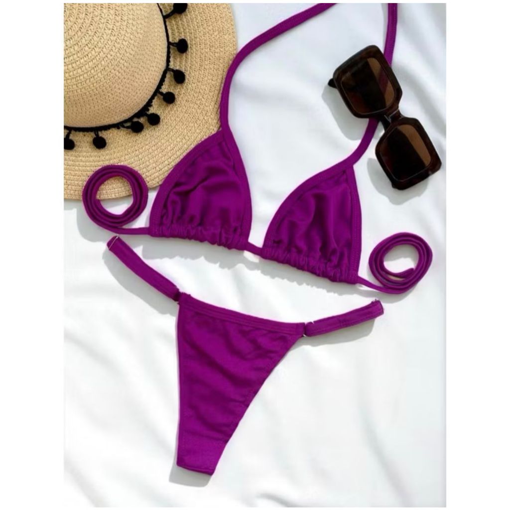 Micro Biquíni Sem Bojo – Fio Dental Para Marquinha, Verão 2025, Look Praia Minimalista