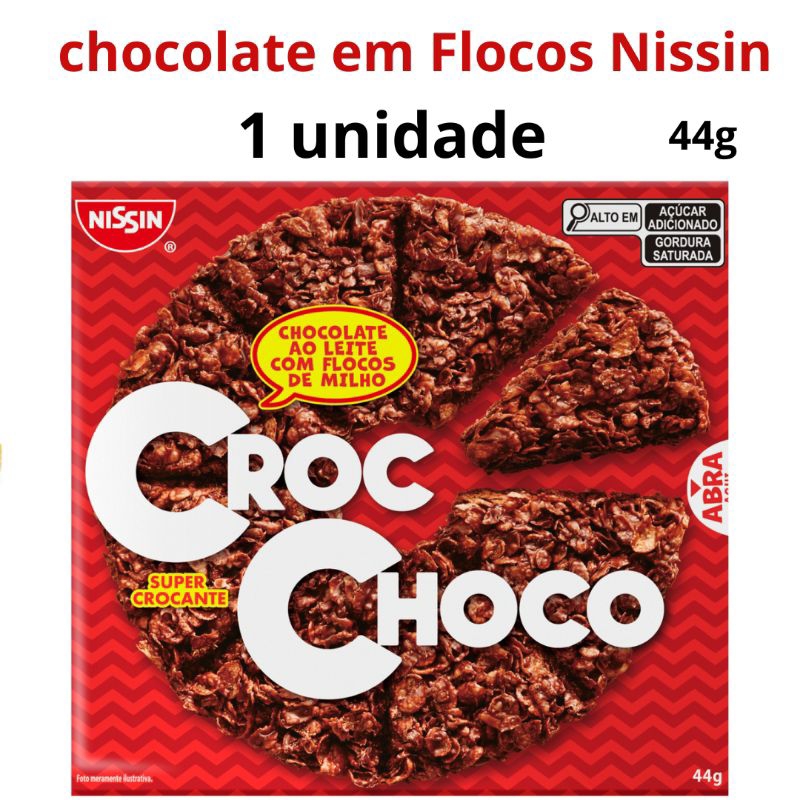 Chocolate Em Flocos Nissin 44g (1 unidade) Croc Choco doces diferentes