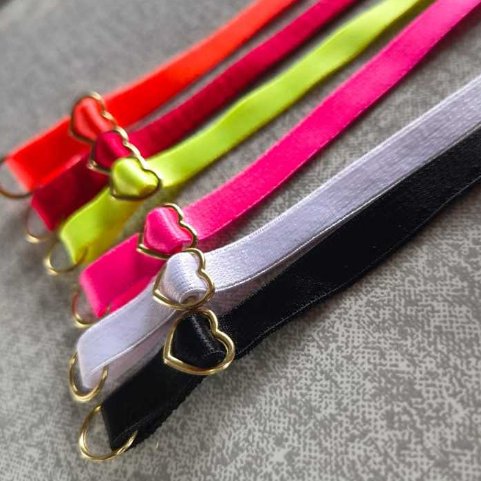 Kit 3 pares alças regulagem de coração dourado prontas para lingerie 10mm X 32cm para produção em Oferta na Shopee