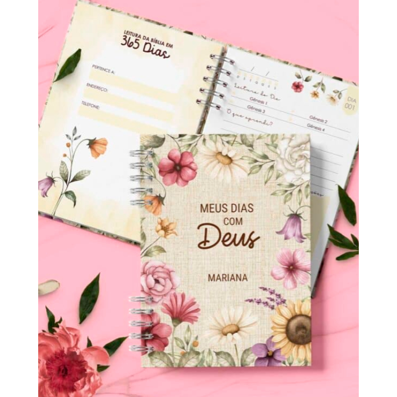 Devocional Vintage Premium 2026 / Permanente Evangélico e Católico | Wire-O Dourado | Capa Fosca/Brilho/Holográfica