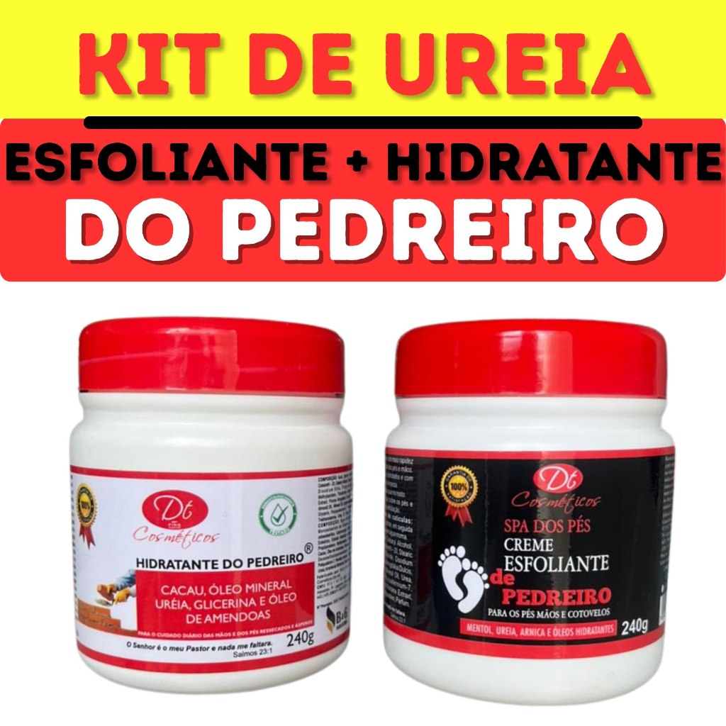 Hidratante De Ureia 240G Creme De Pedreiro Pés Rachados E Ressecados Cacau Amêndoas Glicerina em Oferta na Shopee