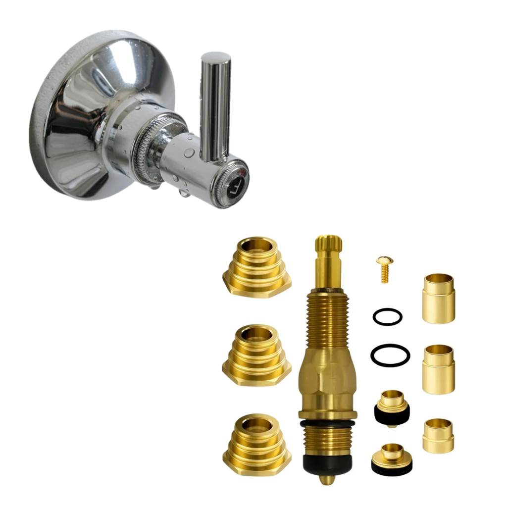 Kit Fácil Salva Registro 10 Em 1 Com Acabamento C34 Metal Registro Chuveiro Metal Pressao Gaveta Geral Cromado Brilhante