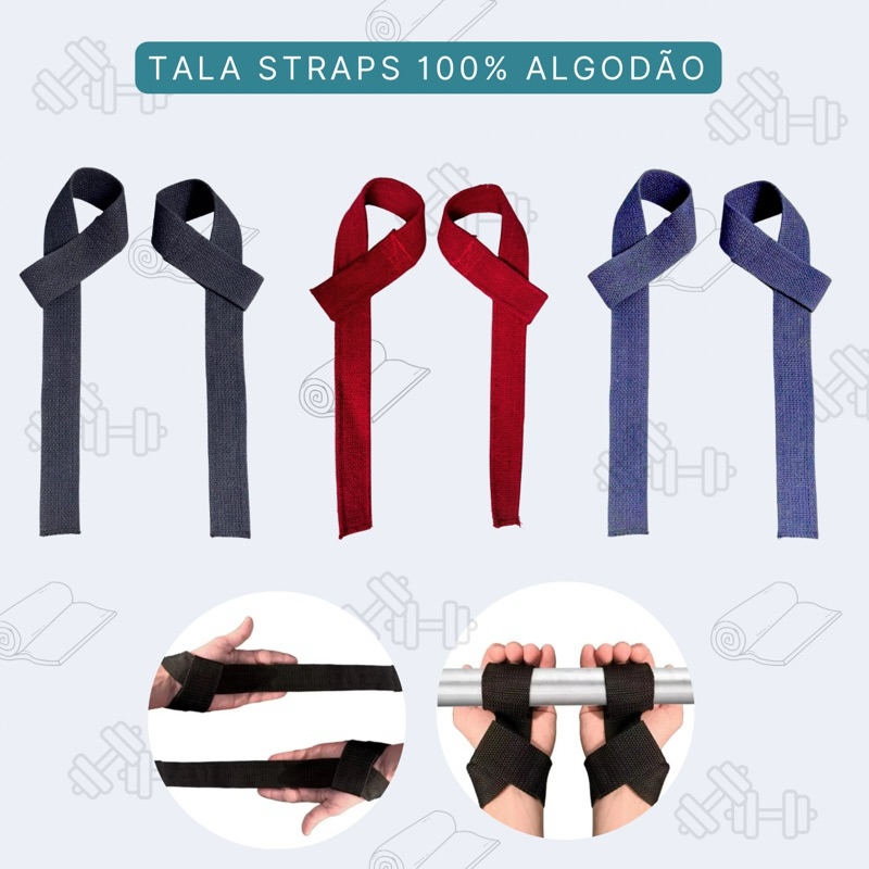 Tala Straps Par (2 Unidades) | 100% Algodão | Crossfit | Academia | Musculação | Profissional