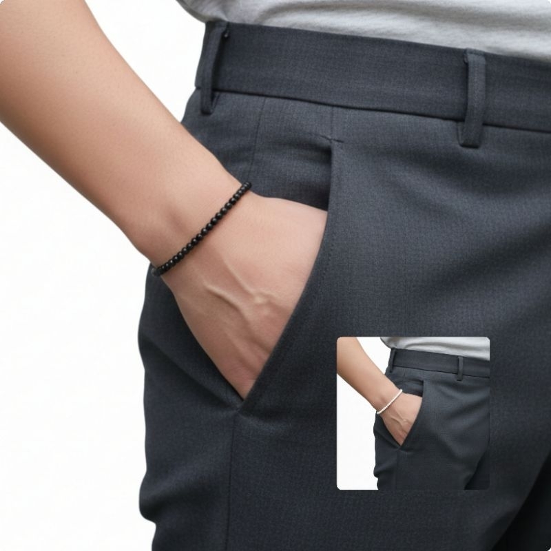 Pulseira de pérolas pequenas 4mm unissex em Oferta na Shopee