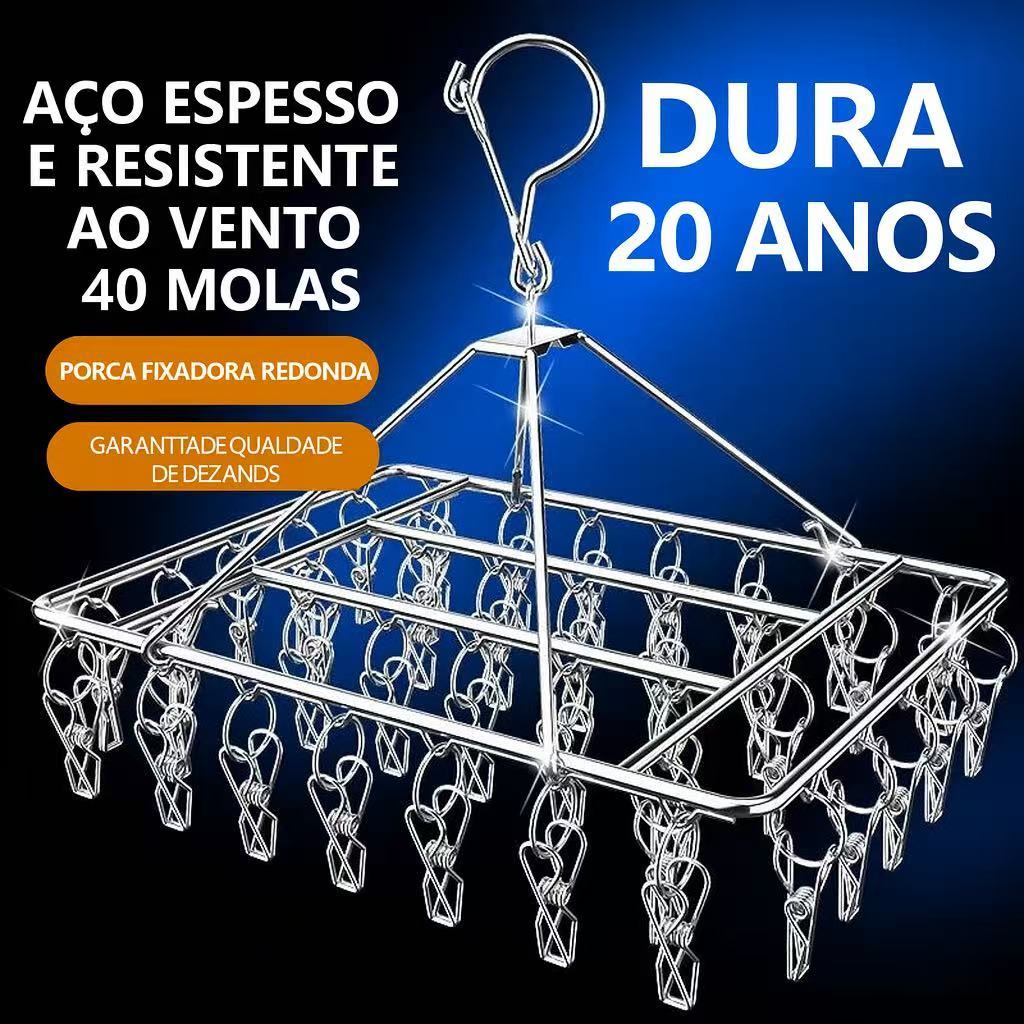 Varal peças Intimas de Inox com 40/ 20/10 Prendedores Lavanderia, Quintal Meias Roupas de Bebê em Oferta na Shopee