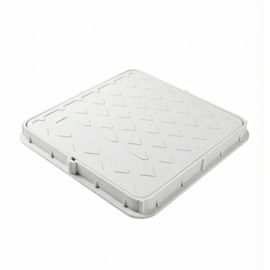 Tampa PVC Branca Aro Fixo 30x30 Cm Cisterna Caixa de Gordura Elétrica Esgoto Super Reforçada.