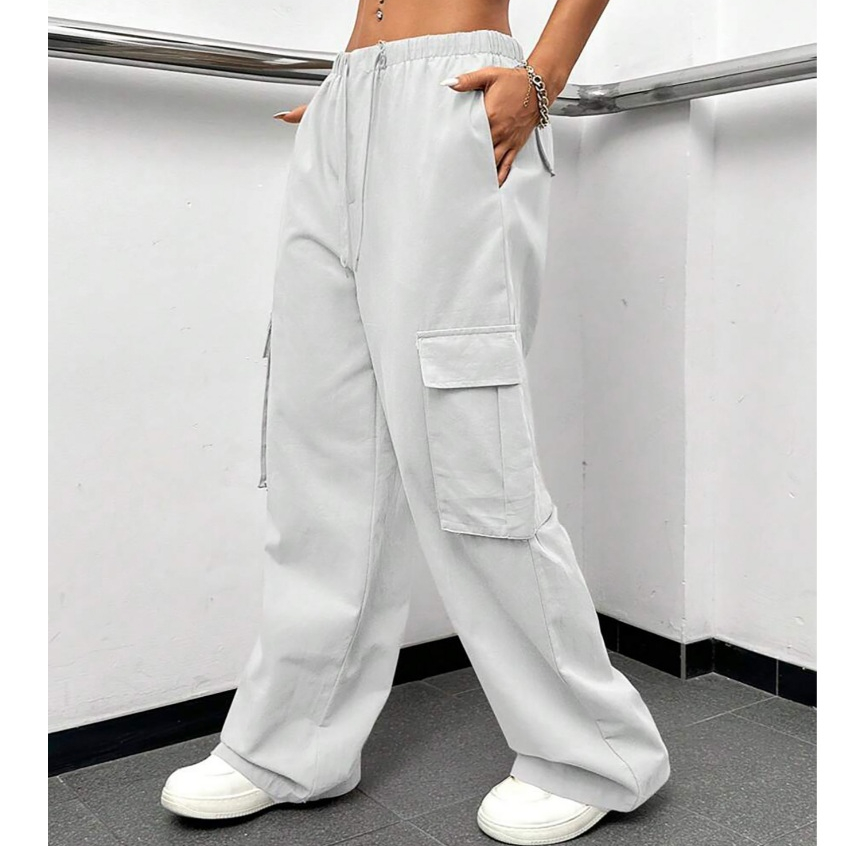 calça cargo SARJA E JEANS feminina skatista larga com bolsos em Oferta na Shopee
