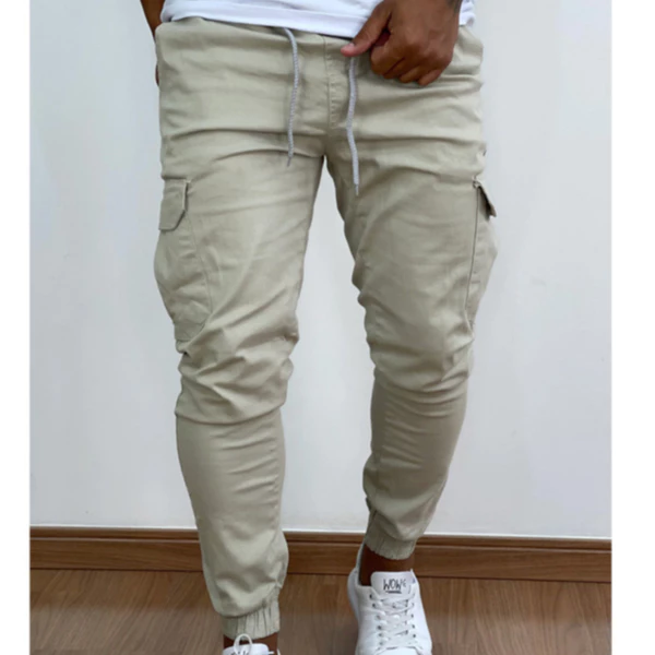 Calça Cargo Jogger masculina Com ELASTICO 6 Bolsos