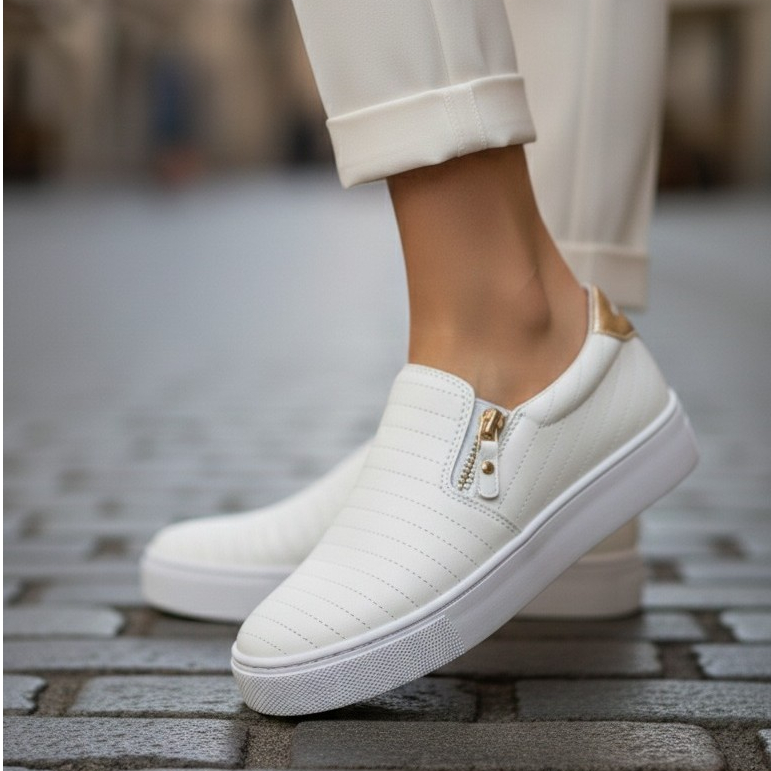 Tênis Slip On Feminino Casual Conforto Máximo Modelo Leve, Flexível e Macio, Ideal para o Dia a Dia, Trabalho e Caminh