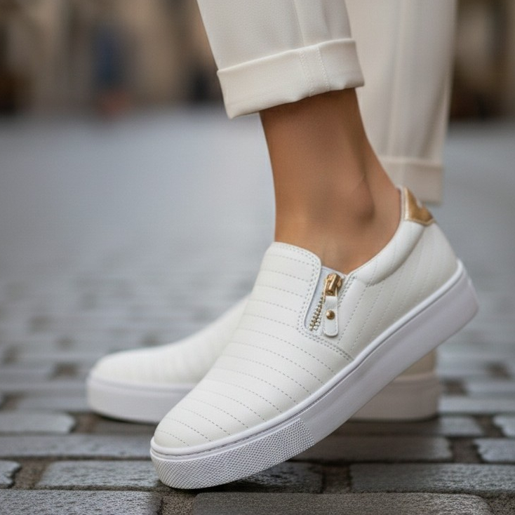 Sapatilha Tênis Slip On Feminina – Conforto Absoluto, Solado Leve e Estável, Design Moderno, Confeccionado em Material M