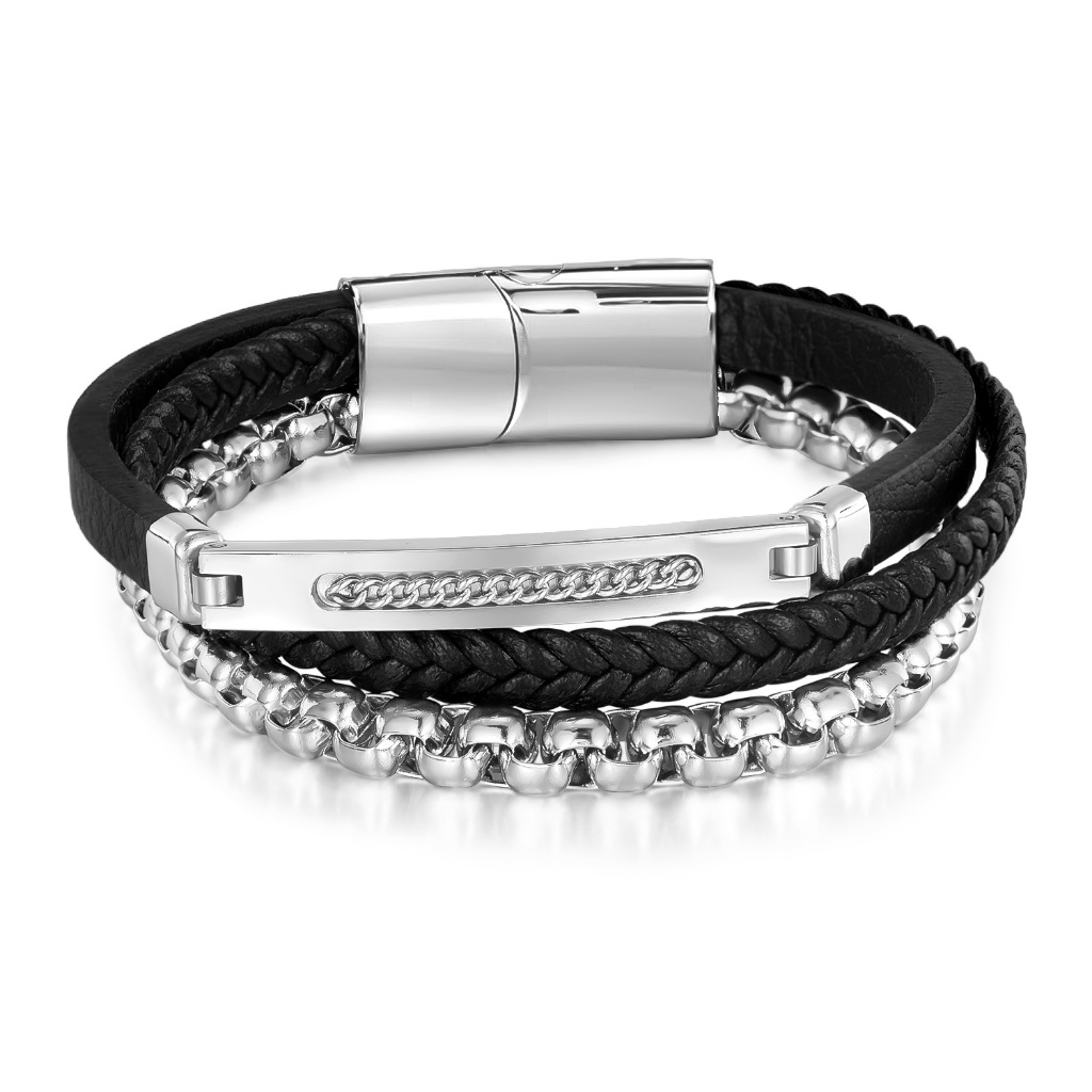 OLEVS Pulseira Bracelete Masculino Com Design De Laço Multicamadas Estilo Hip Hop Da Moda PH1621 em Oferta na Shopee