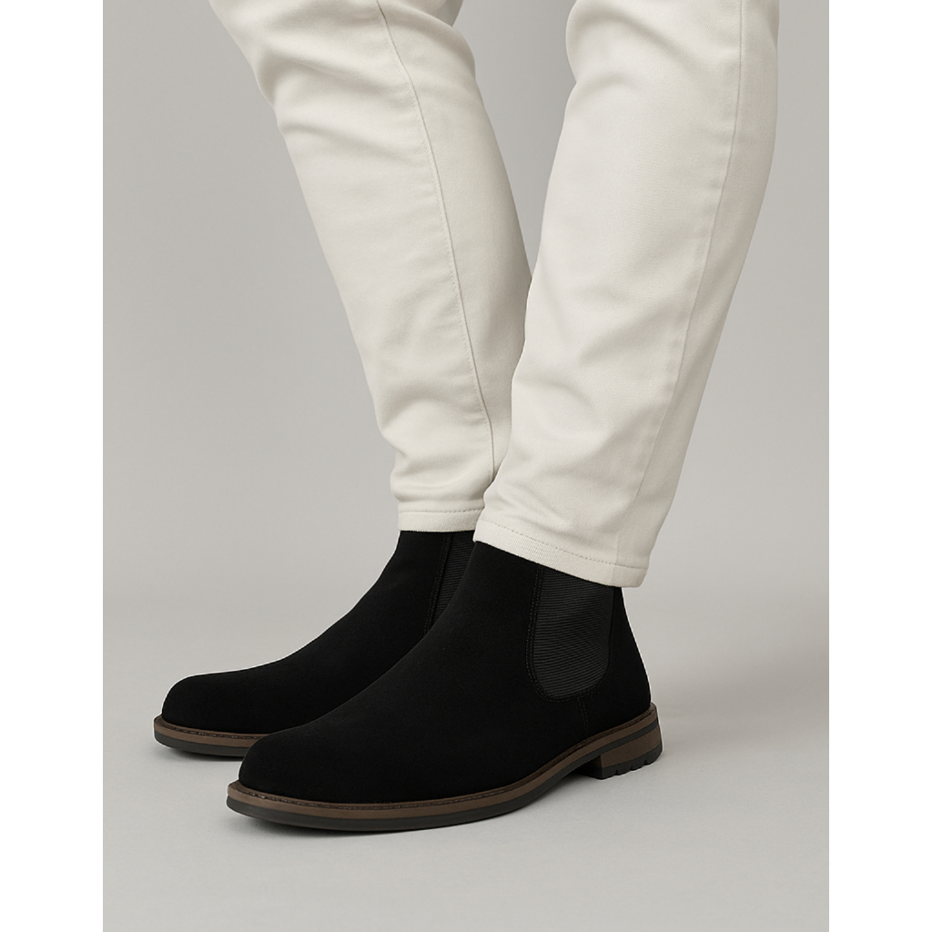Bota Masculina Chelsea Botina Tradicional Preta Com Elástico