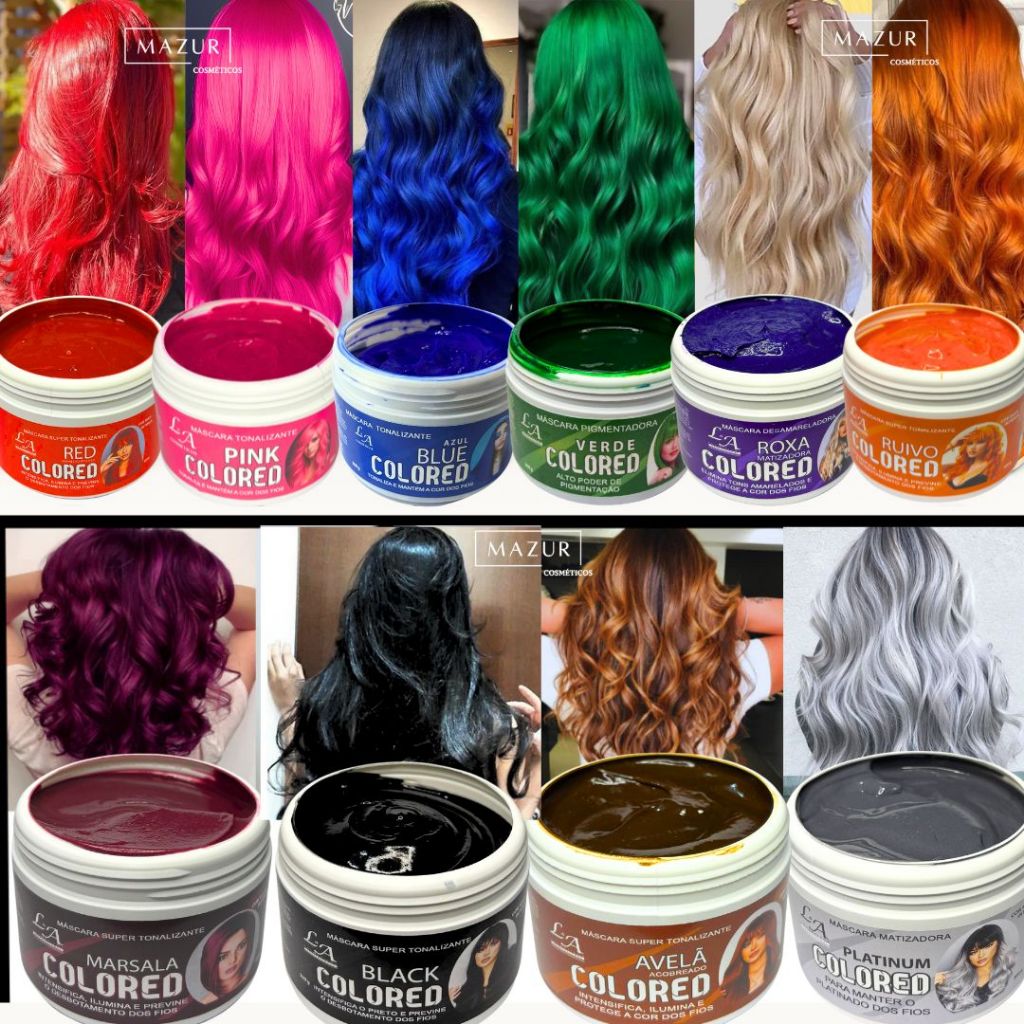 Máscara Tonalizante Tinta Sem Amônia Escurecedor Cabelos brancos Matizadora Natural - 300g