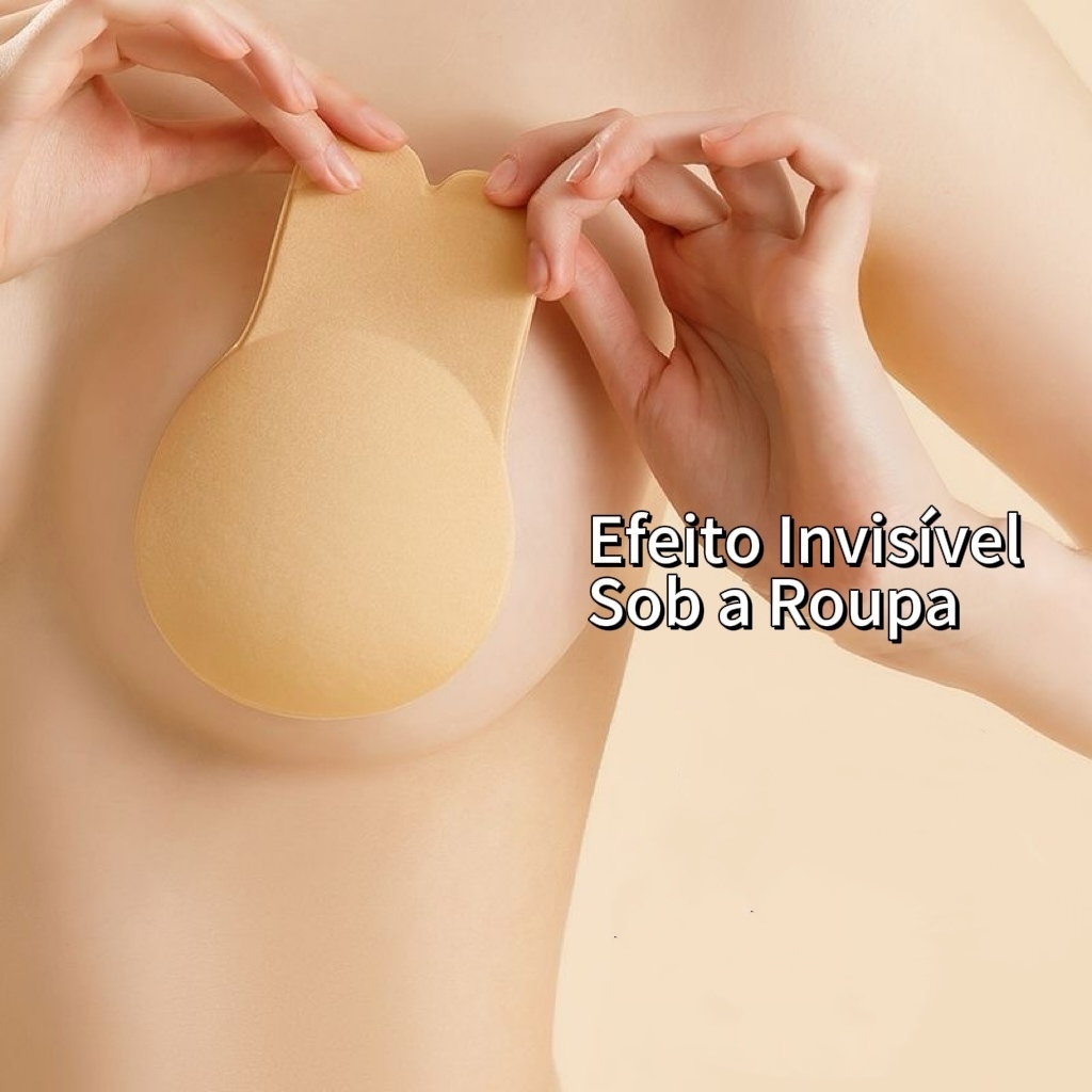 KIT Sutiã Adesivo Levantador de seios invisível Pushup tipo Orelha De Coelho reutilizável