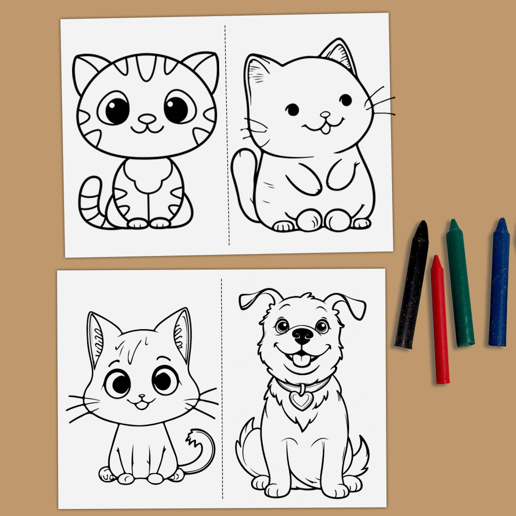 100/200/300 Desenhos para COLORIR | Animais lindos INFANTIS | Pintura educativa para CRIANÇAS