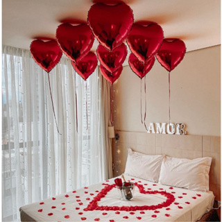 Kit Decoração Romantica 200 Pétalas + 6 Balões Coração em Oferta na Shopee