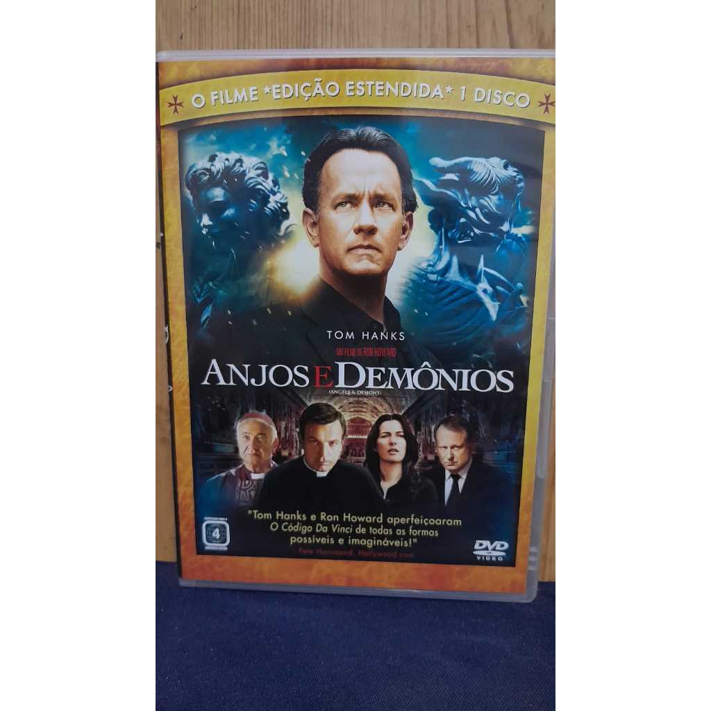 DVD ANJOS E DEMÔNIOS / EDIÇÃO ESTENDIDA / 1 DISCO SUSPENSE DIRIGIDO POR RON HOWARD / PROTAGONIZADO POR TOM HANKS COMO O