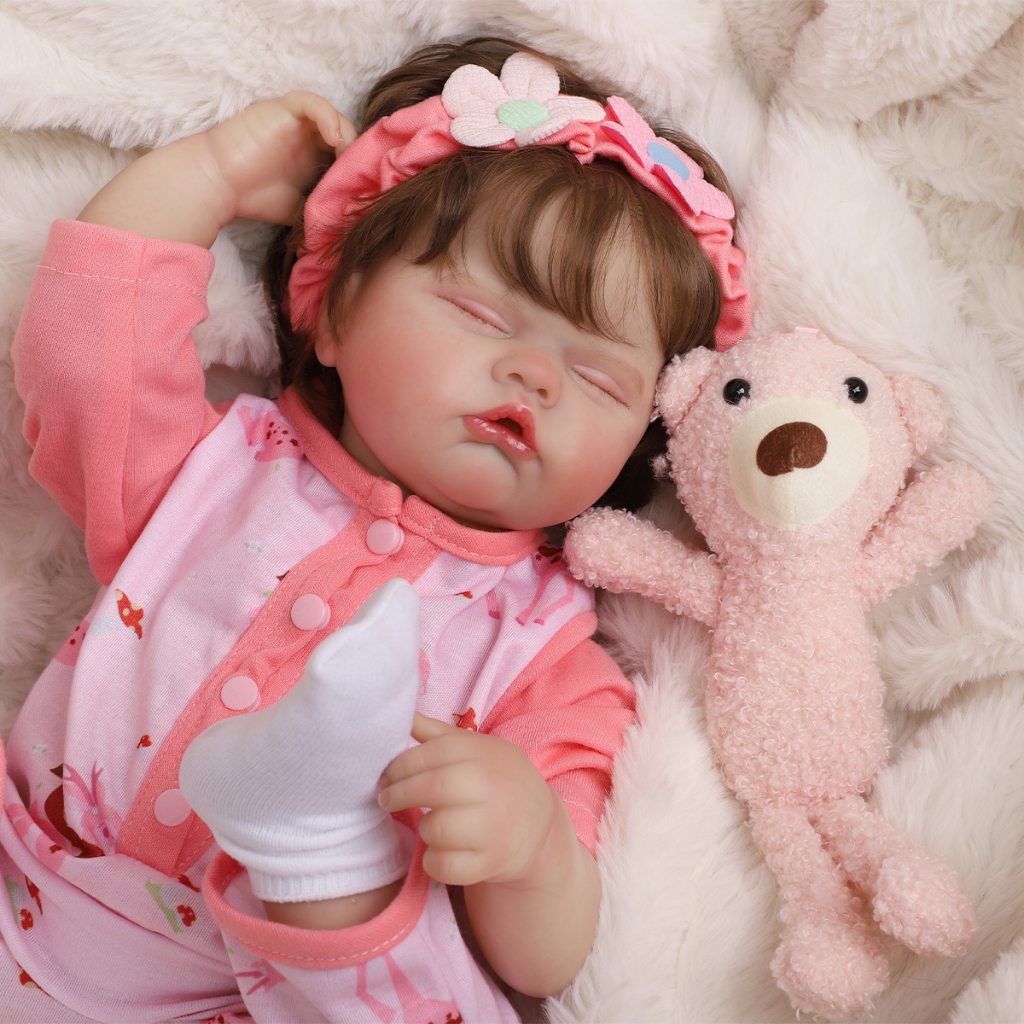 Bebe Reborn Silicone Realista 48cm Menina Presentes Infantis