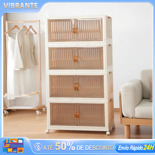 💒Armário Organizador Magnético - Dobrável Empilhável com Rodas Multifuncional e Duas Portas em Oferta na Shopee