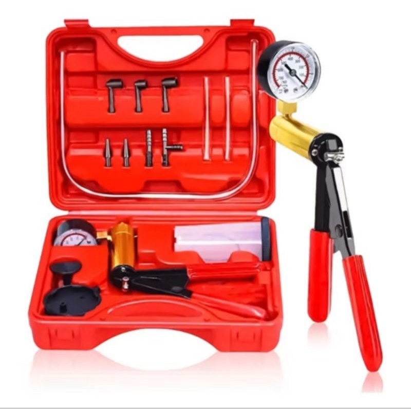 Kit Peças Teste Bomba Pressão Vácuo Carro Profissional Auto 15 Pcs Red Manual Para Sangramento Fluido Freio De ...15557 em Oferta na Shopee