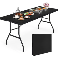 Mesa Dobrável Vira Maleta com Alça Portátil 1.80m Camping Pesca Jardim Área Externa Interna Luvinco