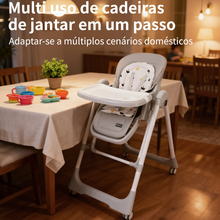 Cadeira de jantar portátil e dobrável para crianças, cadeira alta, cadeira de bebê alimentar, cadeira de balanço.