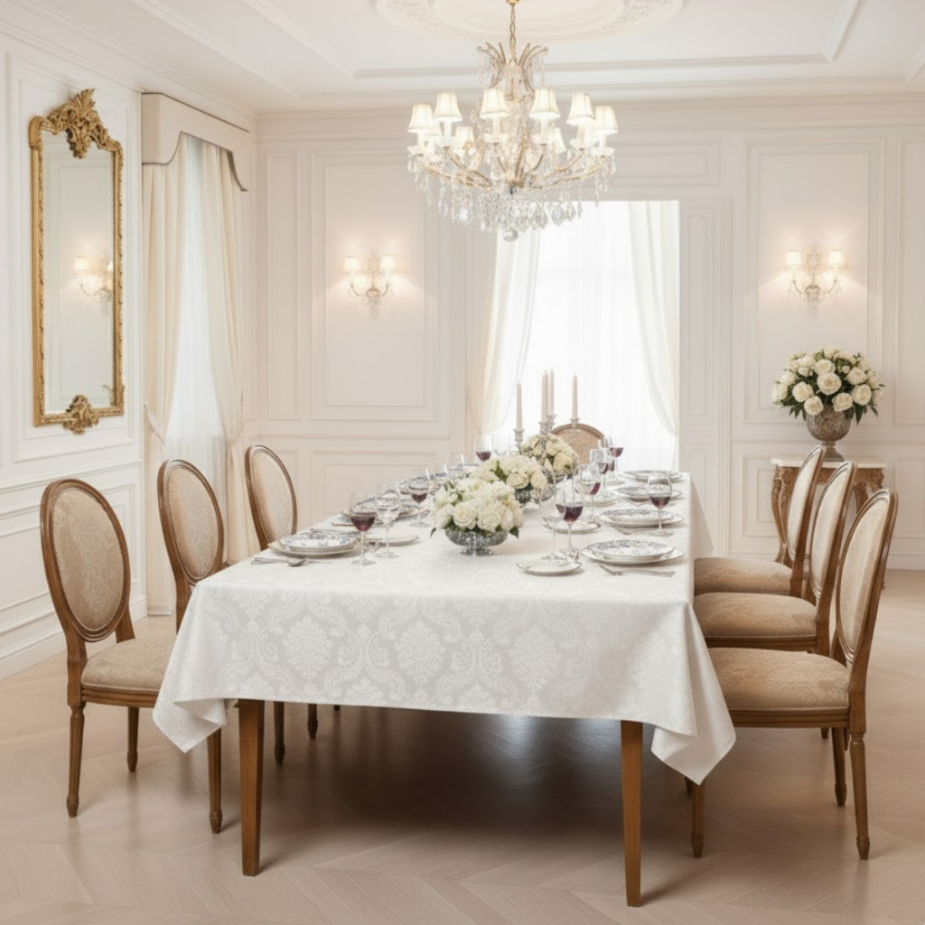 Toalha Mesa Jacquard Luxo 4 6 8 10 Lugares Retangular Quadrada Tecido Grosso