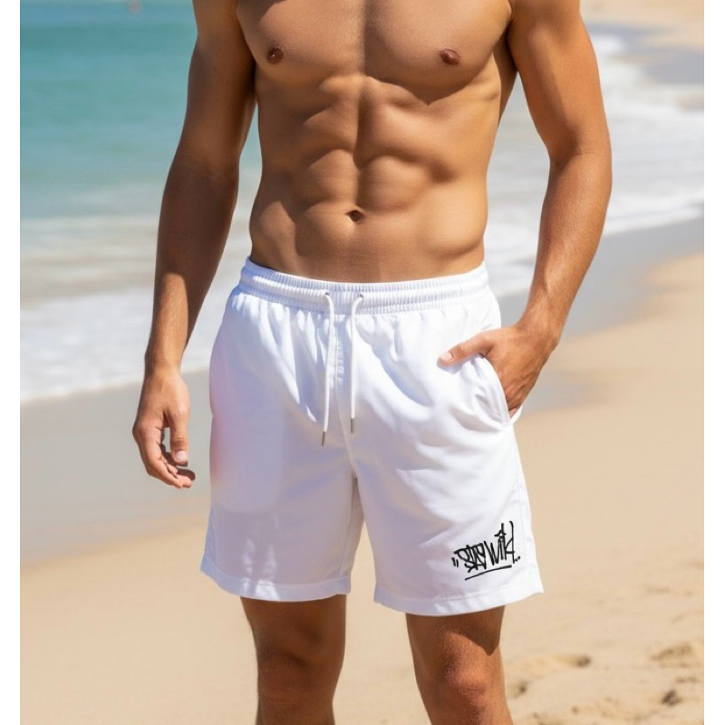 Short Praia Mauricinho Tactel com Elastano Masculino Stay Wild Confortável Leve Secagem Rápida P ao GG